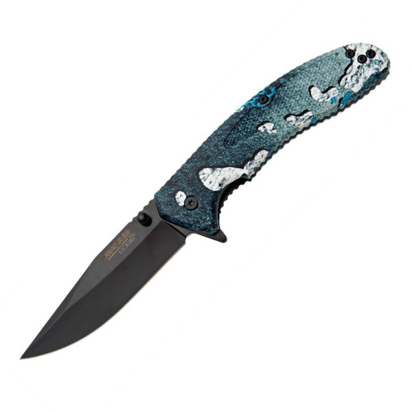 Bear & Son Sideliner Folding Knife 3-1/2" Clip Point Blade TrueTimber Rift Blue - Precision Shot Firearms