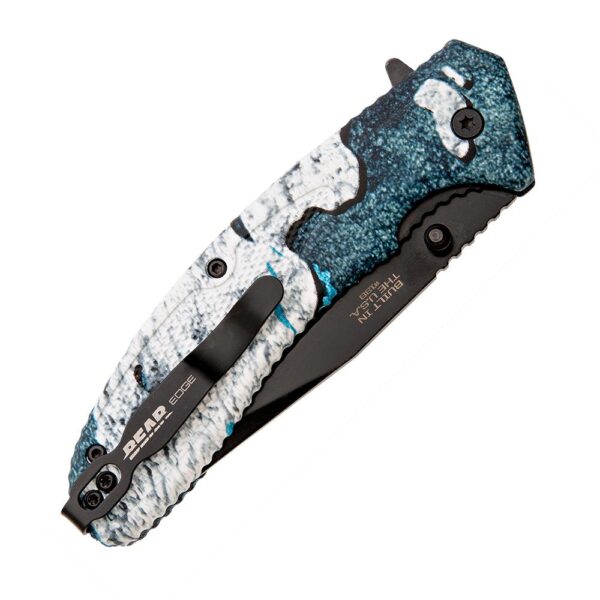 Bear & Son Sideliner Folding Knife 3-1/2" Clip Point Blade TrueTimber Rift Blue - Precision Shot Firearms