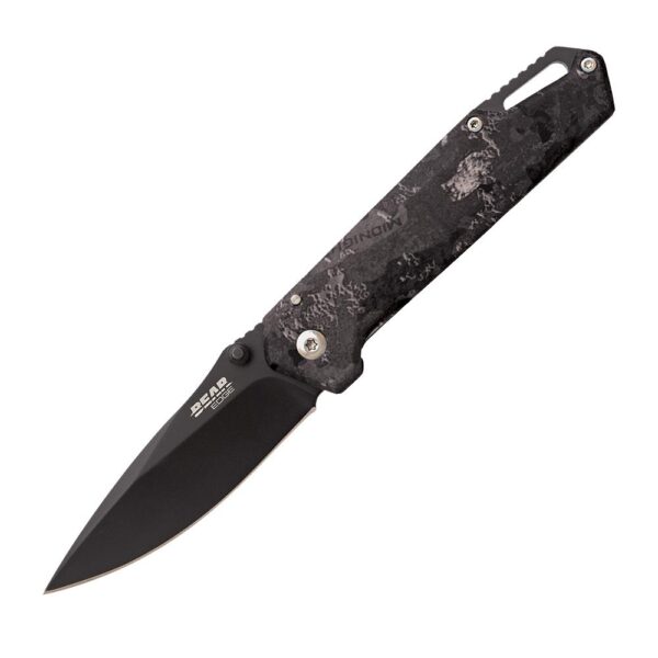 Bear & Son Brisk 3.0 Medium Folding Knife 2-7/8" Drop Point Blade Midnight Camo - Precision Shot Firearms