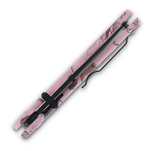 Bear & Son Edge Brisk 2.0 Folding Knife & Sharpener Combo Drop Point Blade Pink Camo - Precision Shot Firearms