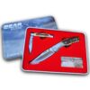 Bear & Son Limited Edition Gift Tin Two Folding Knife Combo Set Stag Delrin - Precision Shot Firearms