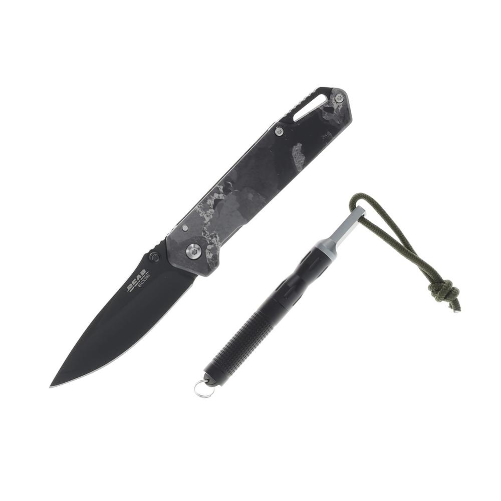 Bear & Son Edge Folding Knife 3-1/2" Drop Point Blade Truetimber Midnight Camo - Precision Shot Firearms