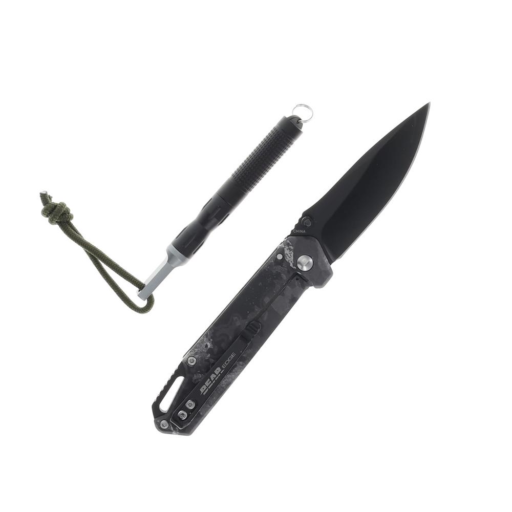 Bear & Son Edge Folding Knife 3-1/2" Drop Point Blade Truetimber Midnight Camo - Precision Shot Firearms