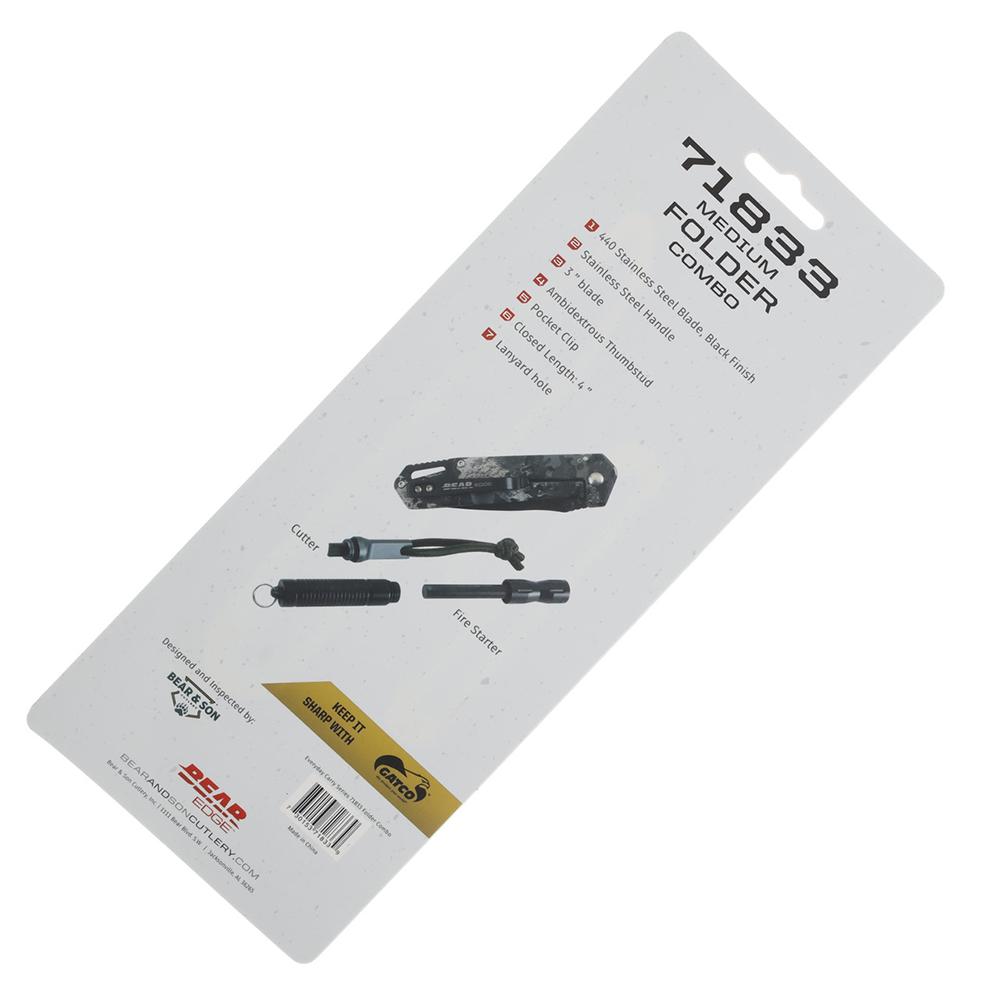 Bear & Son Edge Folding Knife 3-1/2" Drop Point Blade Truetimber Midnight Camo - Precision Shot Firearms