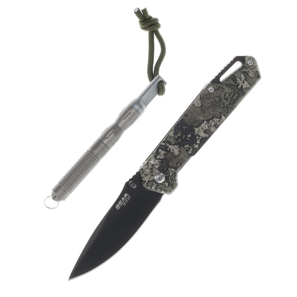 Bear & Son Edge Folding Knife 3" Drop Point Blade Truetimber Strata - Precision Shot Firearms