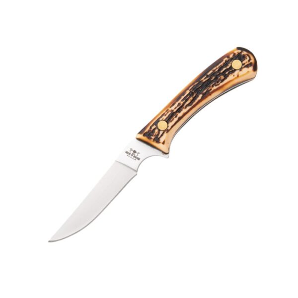 Bear & Son Bird & Trout Fixed Knife 3" Clip Point Blade Stag Delrin with Leather Sheath - Precision Shot Firearms