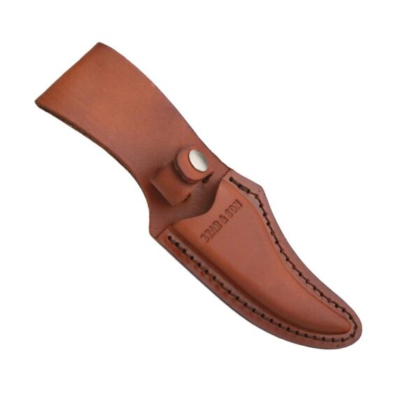 Bear & Son Upswept Skinner Fixed Knife 3-1/8" Clip Point Blade Stag Delrin with Leather Sheath - Precision Shot Firearms