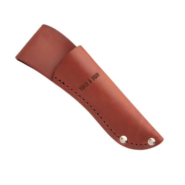 Bear & Son Ergonomic Caper Fixed Knife 2-1/2" Clip Point Blade Stag Delrin with Leather Sheath - Precision Shot Firearms
