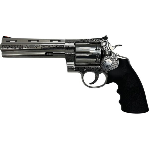 Colt Anaconda "Filigree Frame and Barrel" Handgun .44 Mag 6rd Capacity 6" Barrel Silver with Black Grip - Precision Shot Firearms