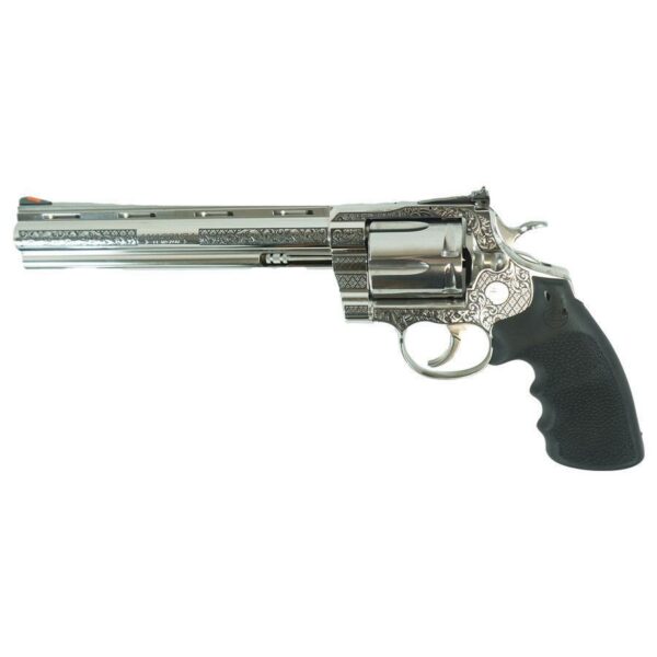 Colt Anaconda "Filigree Frame and Barrel" Handgun .44 Mag 6rd Capacity 8" Barrel Silver with Black Grip - Precision Shot Firearms