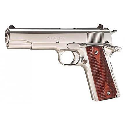 Colt Bright Government Handgun .38 Super 9rd Magazine 5" Barrel Polished Steel Finish Wood Grips - Precision Shot Firearms