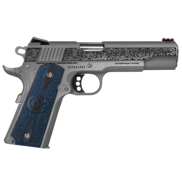 Colt Competition Model "Filigree Slide" Handgun .45 ACP 8rd Magazine 5" Barrel Stainless Frame - Precision Shot Firearms