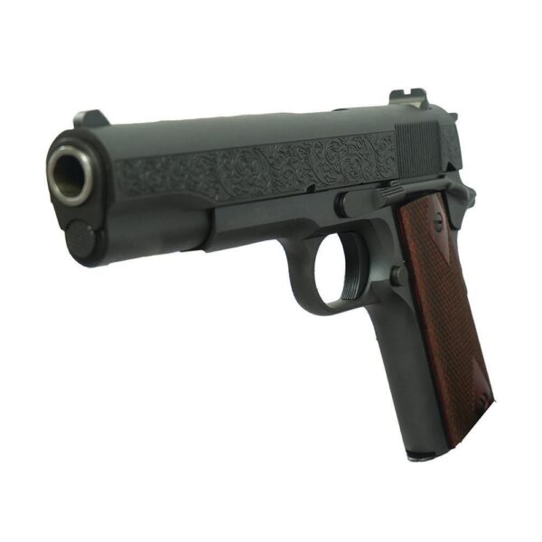 Colt 1911 Gov't Model Handgun .45 ACP 7rd Magazine 5" Barrel Black with Filigree Frame and Barrel - Precision Shot Firearms