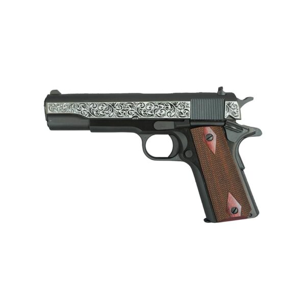 Colt 1911 Gov't Model Handgun .45 ACP 7rd Magazine 5" Barrel Two Tone with Filigree Frame and Barrel - Precision Shot Firearms