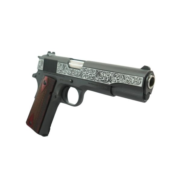 Colt 1911 Gov't Model Handgun .45 ACP 7rd Magazine 5" Barrel Two Tone with Filigree Frame and Barrel - Precision Shot Firearms