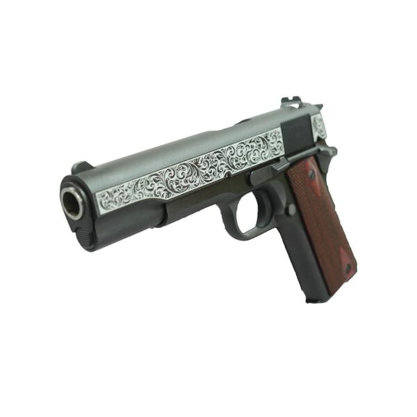 Colt 1911 Gov't Model Handgun .45 ACP 7rd Magazine 5" Barrel Two Tone with Filigree Frame and Barrel - Precision Shot Firearms