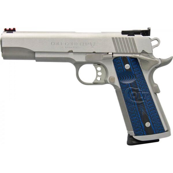 Colt Gold Cup Trophy Handgun 9mm Luger 9rd Magazine 5" Barrel Stainless Finish G10 Grips Fiber Sights - Precision Shot Firearms