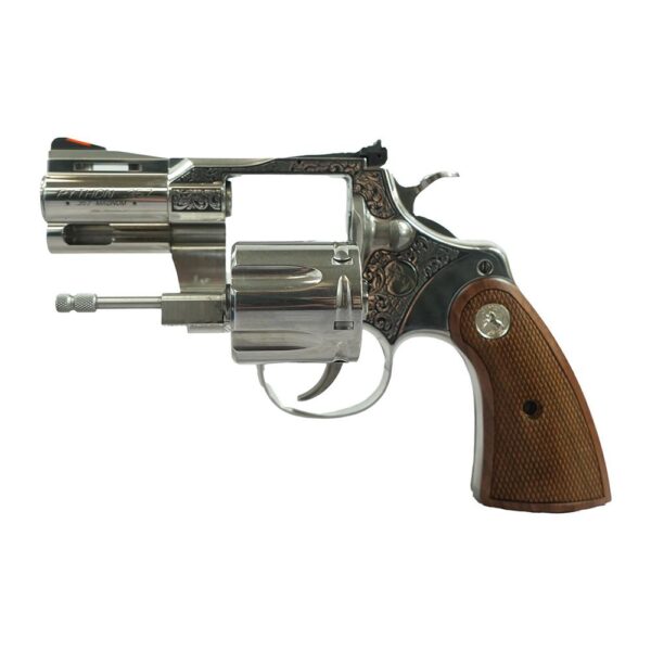 Colt Python Handgun .357 Mag 6rd Capacity 2.5" Barrel Historic Wood Medallion Grips with Filigree Frame and Barrel - Precision Shot Firearms