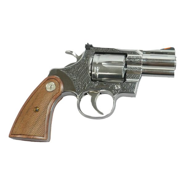 Colt Python Handgun .357 Mag 6rd Capacity 2.5" Barrel Historic Wood Medallion Grips with Filigree Frame and Barrel - Precision Shot Firearms