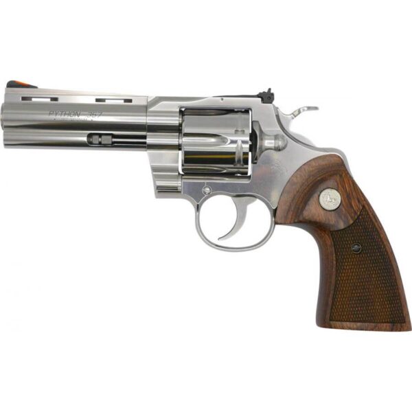 Colt Python Handgun .357 Mag 6rd Capacity 4.25" Barrel Stainless Finish Wood Grips - Precision Shot Firearms