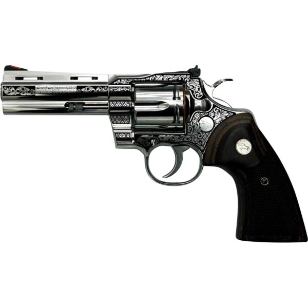 Colt Python "Filigree Frame and Barrel" Handgun .357 Mag 6rd Capacity 4.25" Barrel Stainless Finish Wood Grips - Precision Shot Firearms