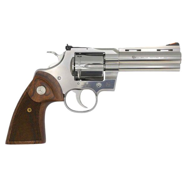 Colt Python Handgun .357 Mag 6rd Capacity 5" Barrel Stainless Finish Walnut Target Wood Grips CA Compliant - Precision Shot Firearms