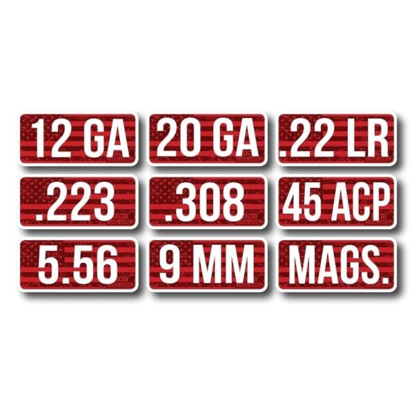 MTM Ammo Caliber Labels 12 GA Red 8/ct - Precision Shot Firearms