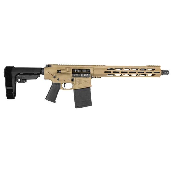 Diamondback DB10 Handgun .308 Win 20rd Magazine 13.5" 5/8x24 Threaded Barrel FDE with SBA3 Brace - Precision Shot Firearms