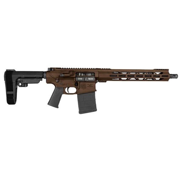 Diamondback DB10 Handgun .308 Win 20rd Magazine 13.5" 5/8x24 Threaded Barrel Midnight Bronze with SBA3 Brace - Precision Shot Firearms