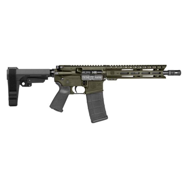 Diamondback DB15 Pistol 5.56mm 30rd Magazine(1) 10" Barrel 9" M-LOK Rail SBA3 Brace OD Green - Precision Shot Firearms