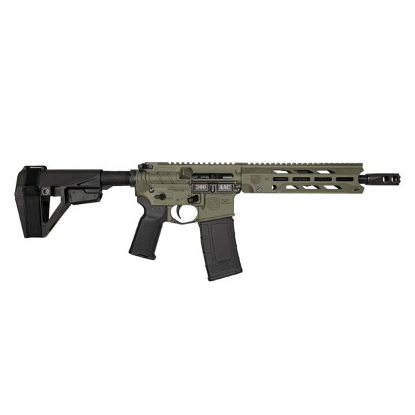 Diamondback DB15 Handgun .300 Blk 30rd Magazine 10.5" 5/8x24 Threaded Barrel OD Green with SBA5 Brace - Precision Shot Firearms