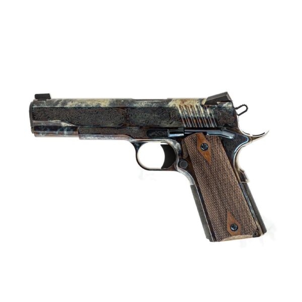 Standard Mfg 1911 Handgun 45 ACP 8rd Magazine 5" Barrel Case Colored with Factory #1 Engraving - Precision Shot Firearms