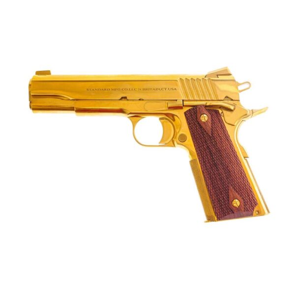 Standard Manufacturing Standard 1911 Handgun .45 ACP 7rd Magazine 5" Barrel TiN Gold - Precision Shot Firearms