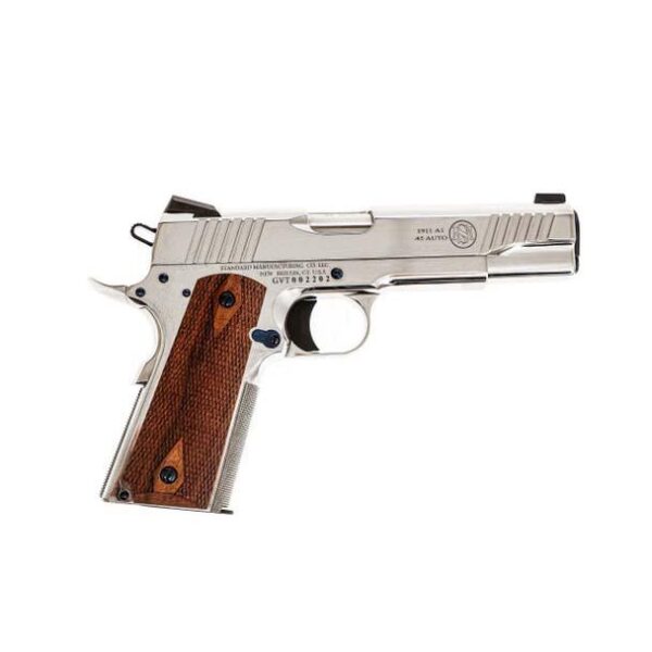 Standard Manufacturing 1911 Nickel Handgun .45 ACP 8rd Magazine 5" Barrel - Precision Shot Firearms