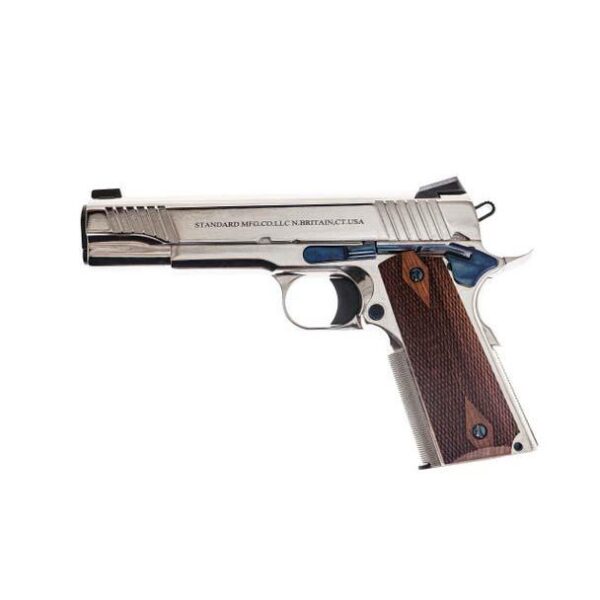Standard Manufacturing 1911 Nickel Handgun .45 ACP 8rd Magazine 5" Barrel - Precision Shot Firearms