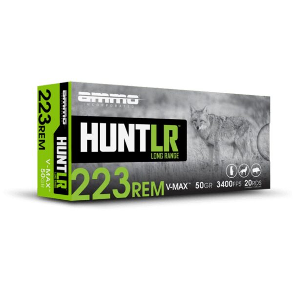 Ammo Inc Hunt LR V-Max Rifle Ammunition .223 Rem 50gr PT 3400 fps 20/ct - Precision Shot Firearms