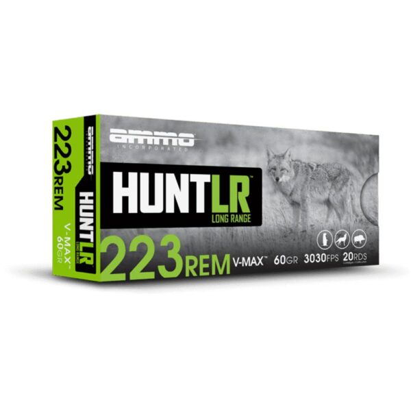 Ammo Inc Hunt LR V-Max Rifle Ammunition .223 Rem 60gr PT 3030 fps 20/ct - Precision Shot Firearms