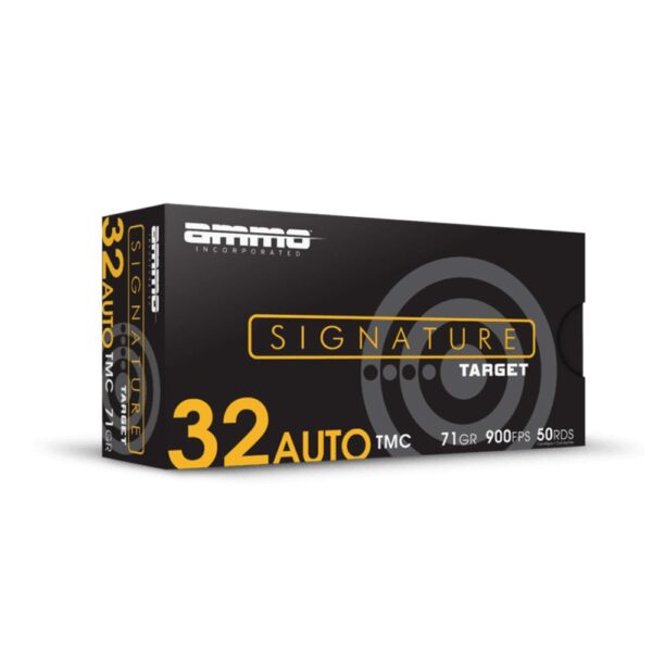 Ammo Inc Signature Handgun Ammunition .32 Auto 71gr TMC 900 fps 50/ct - Precision Shot Firearms