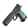 CZ-USA TS2 Handgun 9mm Luger 10rd Magazines (2) 5.28" Barrel Black with Aluminum Blue Grips - Precision Shot Firearms