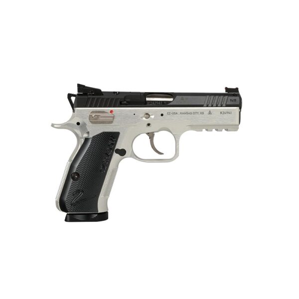 CZ Shadow 2 Compact Two-Tone Handgun 9mm Luger 15rd Magazines(2) 4" Barrel Clear Anodized Frame/Nitride Slide Aluminum Grips - Precision Shot Firearms
