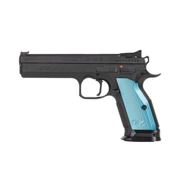 CZ 75 Tactical Sport 2 Handgun 9mm Luger 20rd Magazines 5.28" Barrel Blue Aluminum Grips - Precision Shot Firearms