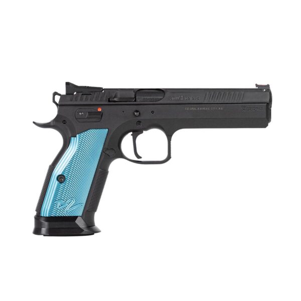CZ 75 Tactical Sport 2 Handgun 9mm Luger 20rd Magazines 5.28" Barrel Blue Aluminum Grips - Precision Shot Firearms