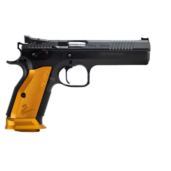 CZ USA TS 2 Orange Handgun 9mm Luger 20rd Magazine 5.2" Barrel Black with Orange Grip - Precision Shot Firearms
