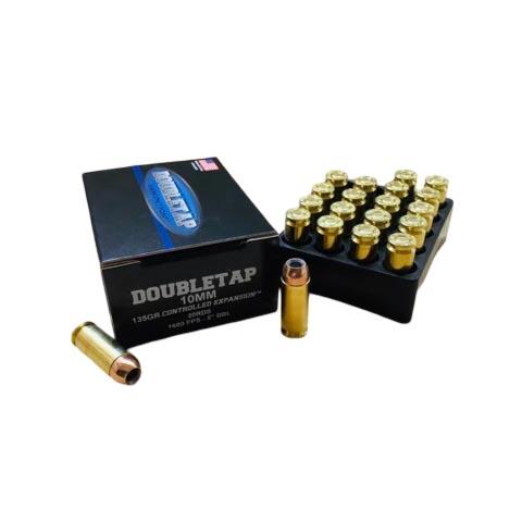 Double Tap Controlled Expansion Handgun Ammunition 10mm Auto 135gr JHP 1600 fps 20/ct - Precision Shot Firearms