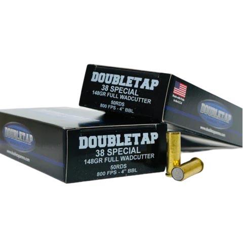 Double Tap Handgun Full Wadcutter Match Ammunition .38 Special 148gr WC 800 fps 50/ct - Precision Shot Firearms
