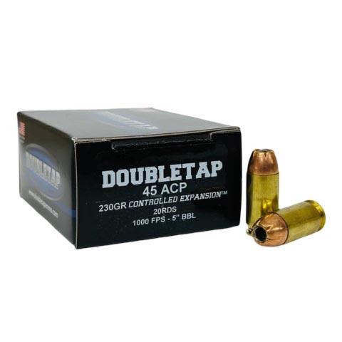 Double Tap Controlled Expansion Handgun Ammunition 45 Auto 230gr JHP 1000 fps 20/ct - Precision Shot Firearms