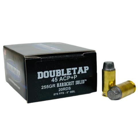 Double Tap Hardcast Solid Handgun Ammunition .45 Auto(+P) 255gr SWC 875 fps 20/ct - Precision Shot Firearms