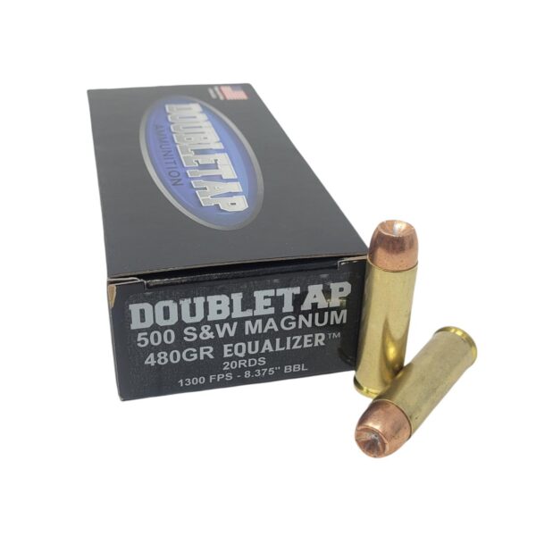 Double Tap 500 Equalizer Handgun Ammunition .500 S&W 455gr HP 1801 fps 20/ct - Precision Shot Firearms