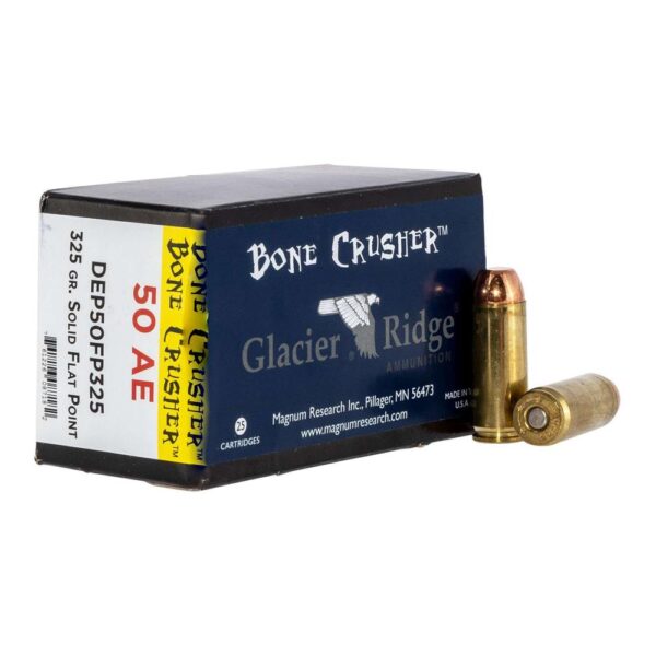 Magnum Research Glacier Ridge Bonecrusher Handgun Ammunition .50AE 325gr Solid Flat Point 25/ct - Precision Shot Firearms
