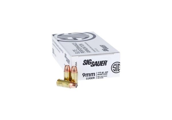 Sig Sauer V-Crown Handgun Ammunition 9mm Luger 115gr JHP 1185 fps /50 - Precision Shot Firearms